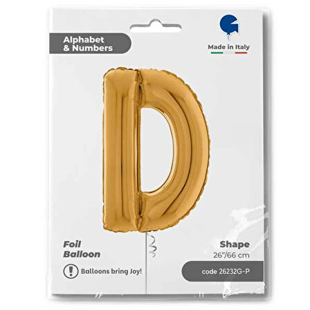 D Harf Supertrend Altın Folyo Balon 26"