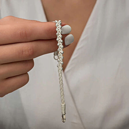 Supertrend Gümüş Kazaziye Örgü Bileklik