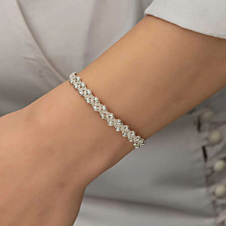 Supertrend Gümüş Kazaziye Örgü Bileklik