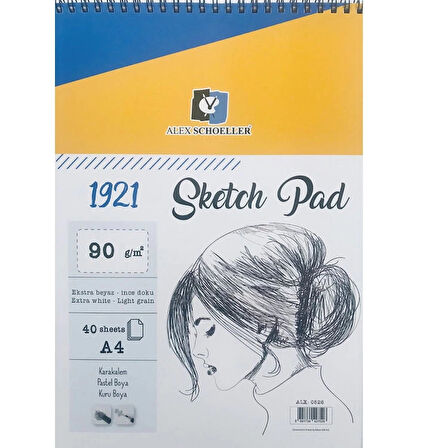 Supertrend Sketch Pad Spiralli Eskiz Çizim Defteri 90 gr. A4 40 yp.