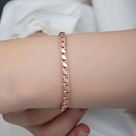 Supertrend Gümüş Rose Pullu Zincir Kadın Bileklik