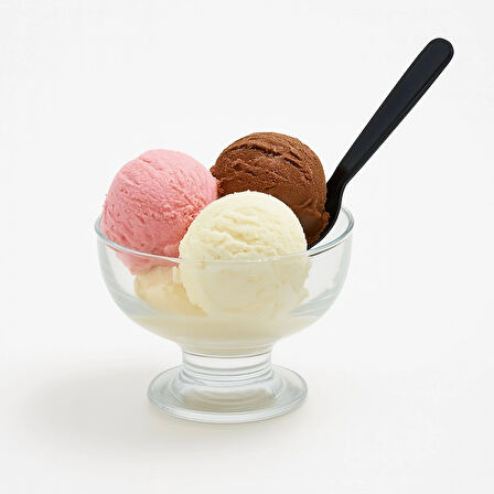 Lüks Plastik Dondurma-Tatlı Kaşık Siyah 50li