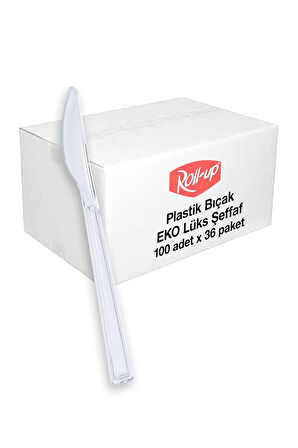 Şeffaf Lüks Plastik Bıçak 100lü x 36 Paket (Koli)