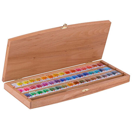 Supertrend White Nights Tam Tablet Sulu Boya Seti 48 Renk Lüks Kayın Ahşap Kutu