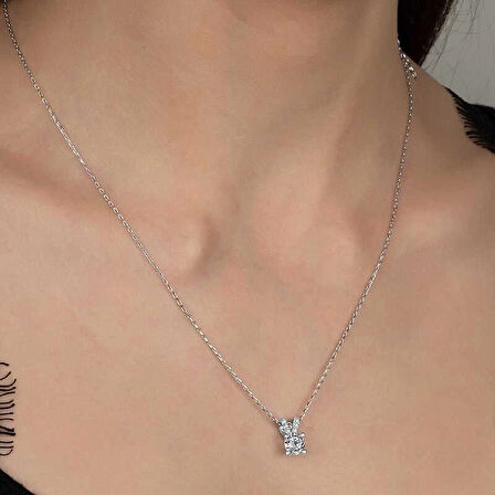 Supertrend Swa Taşlı Gümüş Tektaş Kadın Kolye