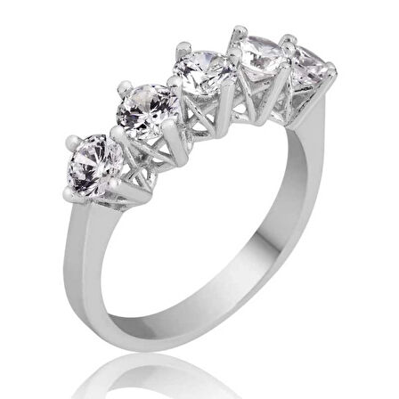 Supertrend Gümüş 5 Taş Kadın Yüzük