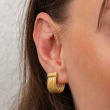 Supertrend Gümüş Trabzon Hasır Çivili Kadın Küpe