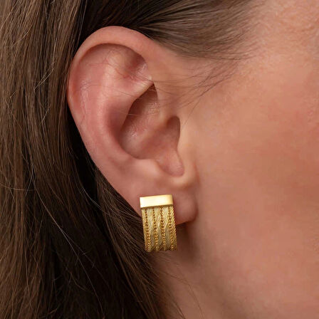 Supertrend Gümüş Trabzon Hasır Çivili Kadın Küpe