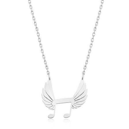 Supertrend Gümüş Nota Kanatları Kadın Kolye