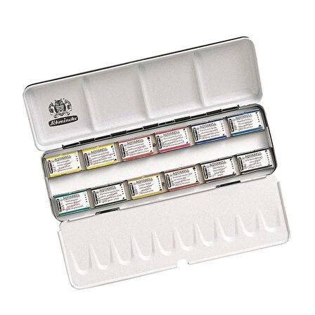 Supertrend Horadam Aquarell Taş Tablet Sulu Boya Seti Artist Seri Tam Tablet 12 Renk Metal Kutu