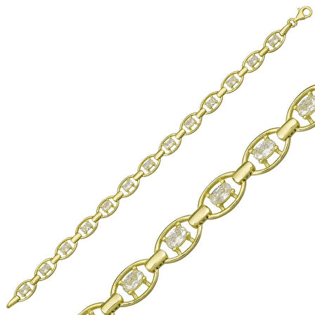 Supertrend Gümüş Gold Oval Su Yolu Kadın Bileklik