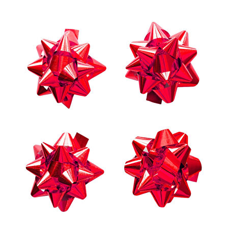 No:5 Kırmızı Metalik Hediye Paketi Süsü