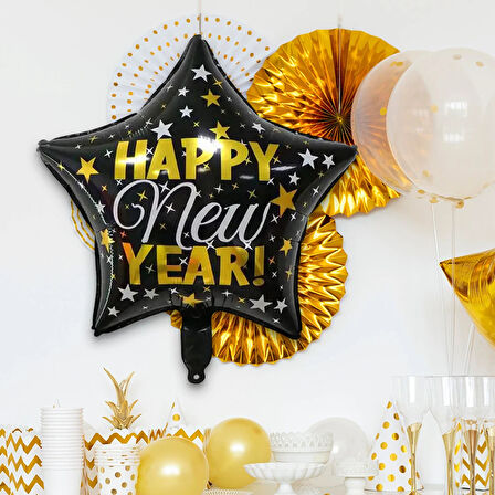 Happy New Year Yıldız Folyo Balon