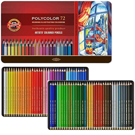 Supertrend Polycolor Artist Kuru Boya Kalemi Seti 72 Renk Metal Kutu