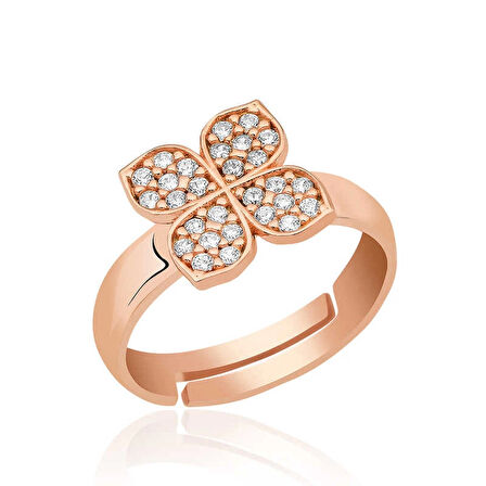 Supertrend Gümüş Rose Rüzgar Gülü Çiçek Yüzük