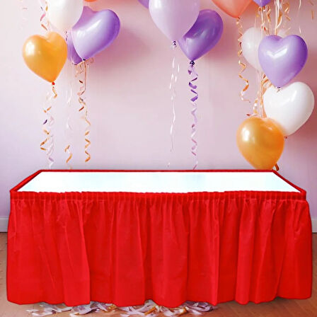 Kırmızı Plastik Masa Eteği