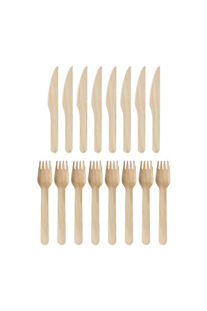 Supertrend 16 Parça Doğa Dostu Ahşap Çatal Bıçak Seti