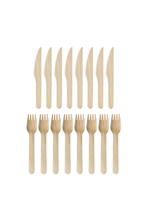 Supertrend 16 Parça Doğa Dostu Ahşap Çatal Bıçak Seti