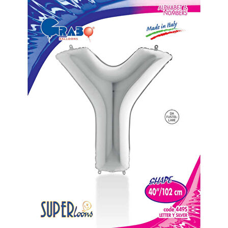 Y Harf Supertrend Gümüş Folyo Balon 40"