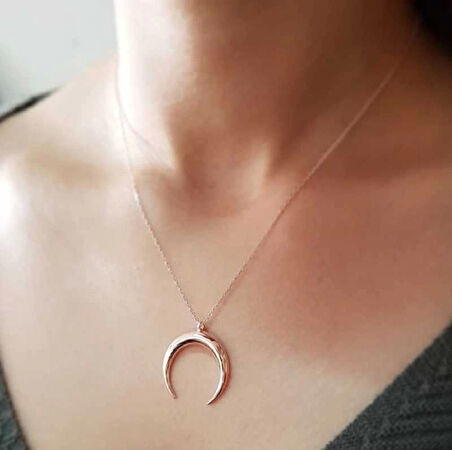 Supertrend Gümüş Hilal Kolye