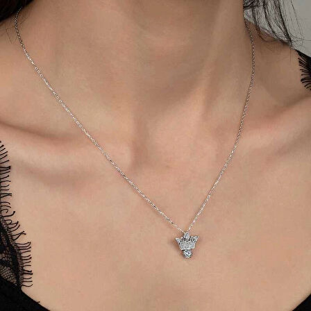 Supertrend Swa Taşlı Gümüş Kral Tacı Kadın Kolye