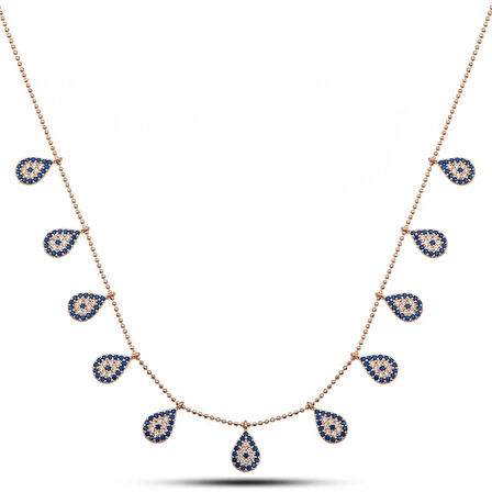 Supertrend Gümüş Rose Damla Nazarlı Şans Kadın Kolye