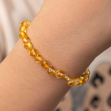 Supertrend Bebek Damla Kehribar Bileklik