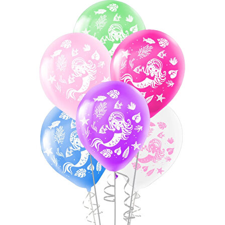 Denizkızı Baskılı Pastel Balon 12"