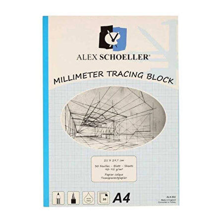 Supertrend Milimetrik Aydınger Blok A4 Mavi 90/95 gr. 30 yaprak