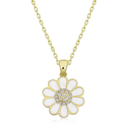 Supertrend Gümüş Gold Papatya Kadın Kolye