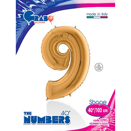 9 Rakam Supertrend Altın Folyo Balon 40"