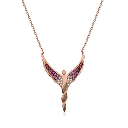 Supertrend Gümüş Rose Kanatlı Melek Kadın Kolye