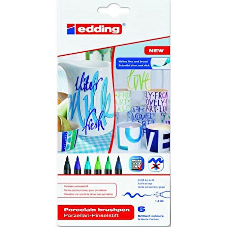 Supertrend 4200 Porselen Kalemi Seti 6 Renk Soğuk Renkler