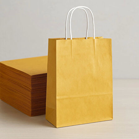 Supertrend Kraft Çanta Altın Büyük Boy 31x41cm 25li