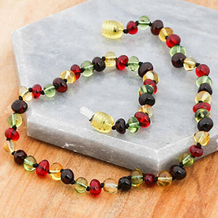 Supertrend Bebek Damla Kehribar Diş Kolye