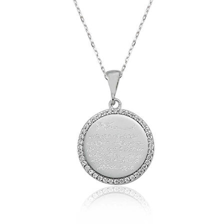 Supertrend Gümüş Ayetel Kürsi Kadın Kolye