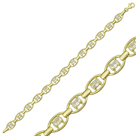 Supertrend Gümüş Gold Oval Su Yolu Kadın Bileklik