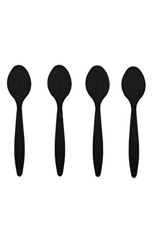 Transparan Siyah Dalgalı Dondurma/Tatlı Kaşık 500lü