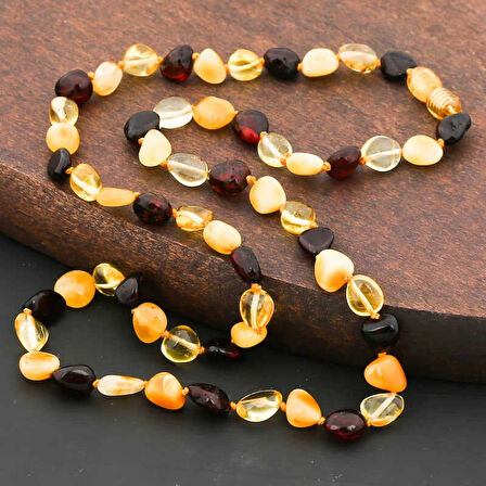 Supertrend Yetişkin Damla Kehribar Kolye