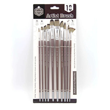 Supertrend Uzun Saplı Sentetik Karma Fırça Seti 10’lu