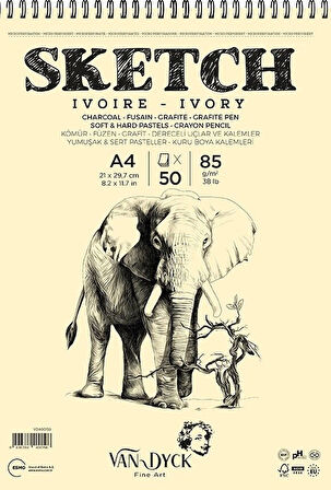Supertrend Sketch Ivory(Fildişi) Eskiz Çizim Defteri Üstten Spiralli 85 gr. A4 50 yp.