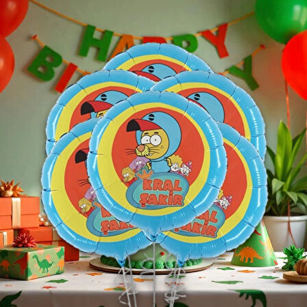 Kral Şakir Folyo Balon 18" Eko Paket 5li