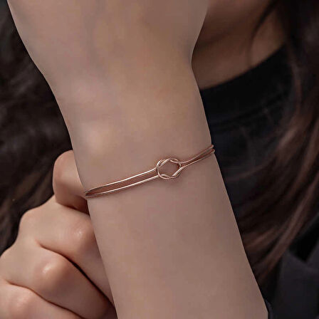 Supertrend Gümüş Rose Aşk Düğüm Kadın Bileklik