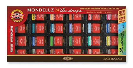 Supertrend Mondeluz Supertrendter Class Taş Tablet Sulu Boya Seti 24 Renk MANZARA TONLARI