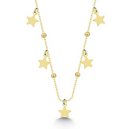 Supertrend Gümüş Gold Yıldızlı Dorika Kadın Kolye