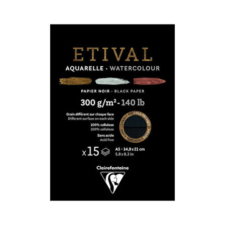 Supertrend Etival Siyah Sulu Boya Defteri Blok 300 gr. A5 15 yaprak