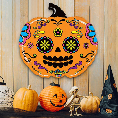 Mighty Pumpkin Sugar Skull Supertrend Folyo Balon 23"