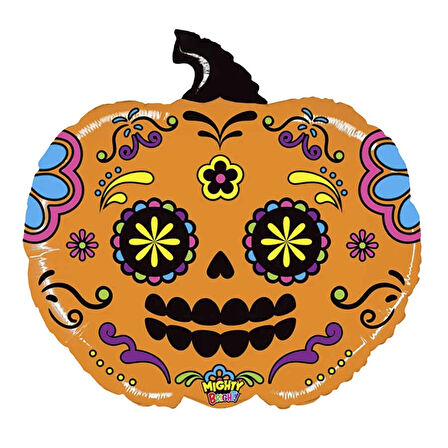 Mighty Pumpkin Sugar Skull Supertrend Folyo Balon 23"
