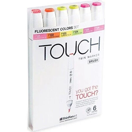 Touch Twin Brush Marker Fırça Uçlu Marker Seti 6 Renk FLORASAN RENKLER