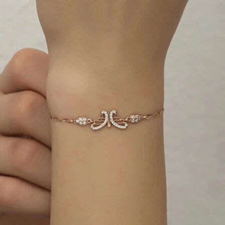Supertrend ​gümüş Rose Kelebek Kadın Bileklik
